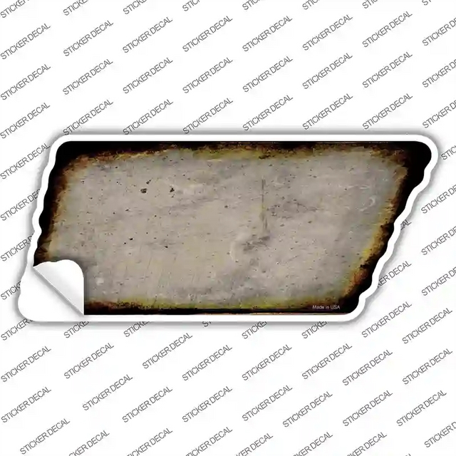 TN-114s-L 10.12 x 4.5 in. Tan Solid Novelty Rusty Tennessee Shape Sticker Decal - Large