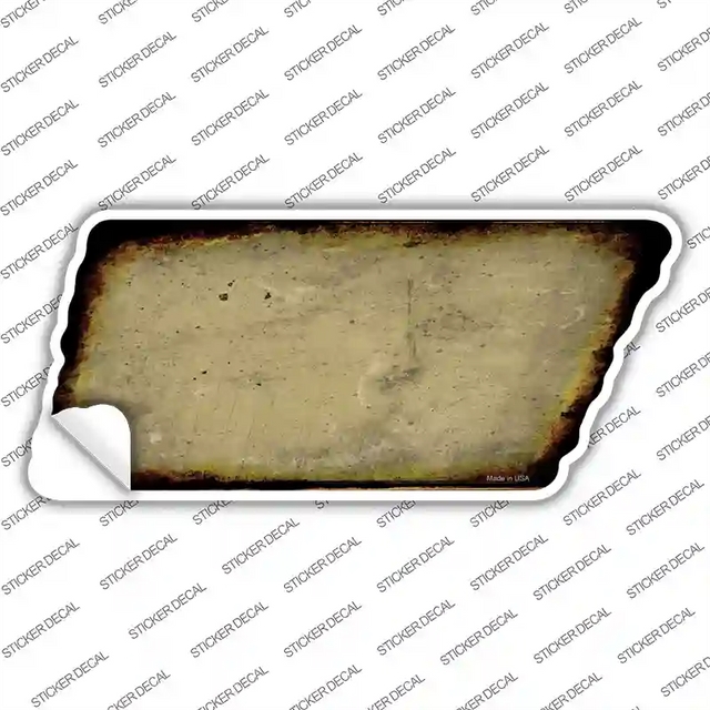 TN-115s-XL 13.5 x 6 in. Gold Solid Novelty Rusty Tennessee Shape Sticker Decal - Extra Large
