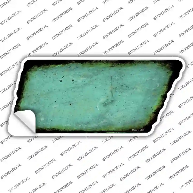 TN-116s-L 10.12 x 4.5 in. Mint Solid Novelty Rusty Tennessee Shape Sticker Decal - Large