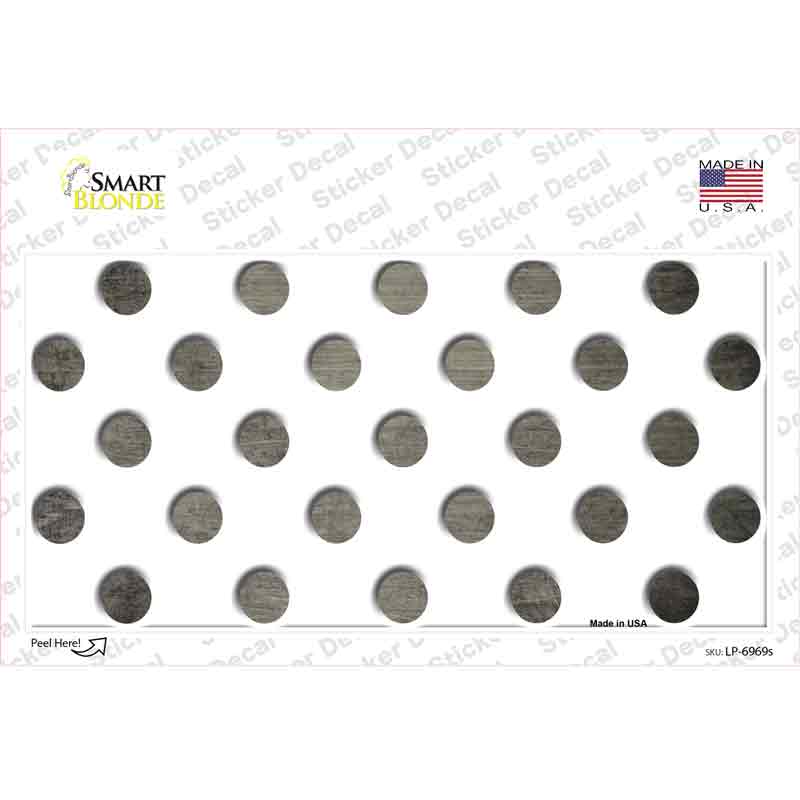 LP-6969s-M 6 x 3 in. Tan White Dots Oil Rubbed Novelty Sticker Decal - Medium