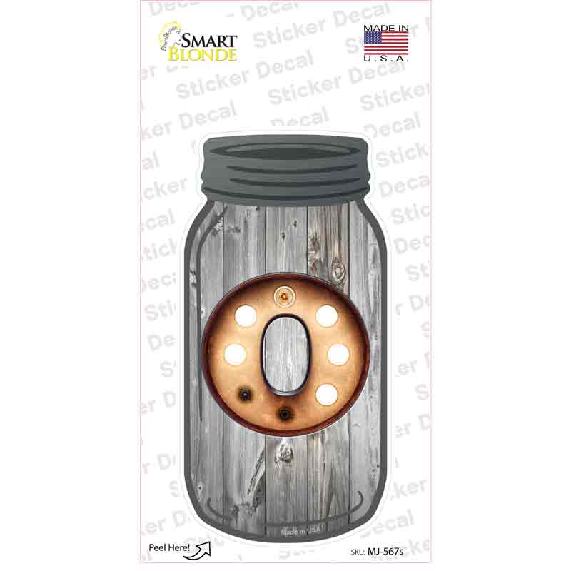 MJ-567s-M 6 x 3 in. O Bulb Lettering Novelty Mason Jar Sticker Decal - Medium