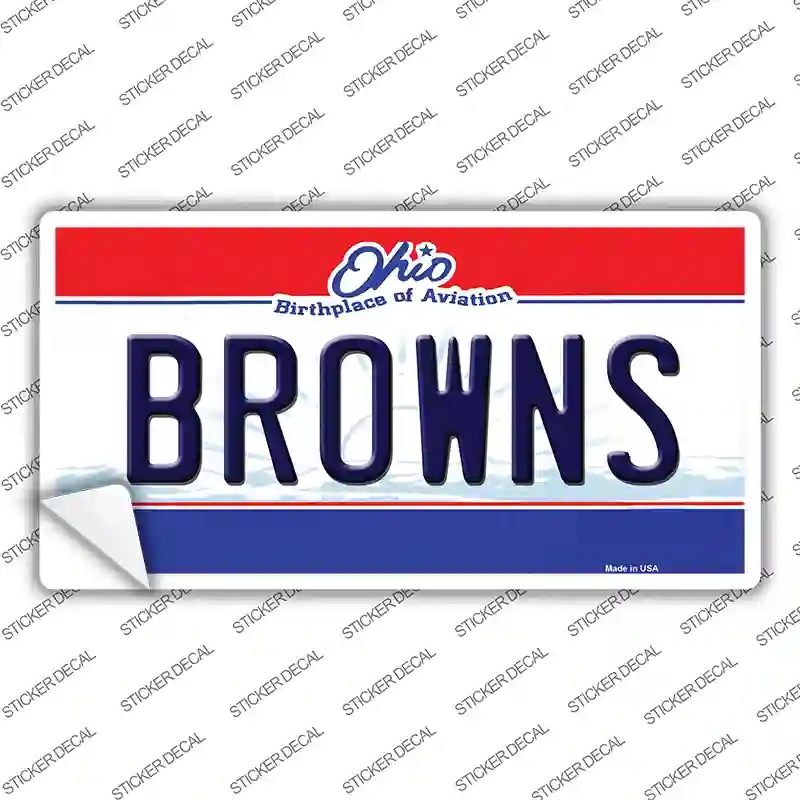 LP-2056s-S 3 x 1.5 in. Browns Ohio State Novelty Sticker Decal - Small
