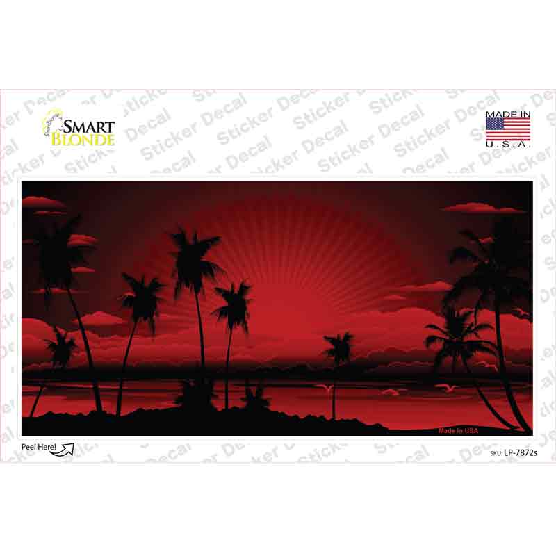 LP-7872s-M 6 x 3 in. Sunset Red Novelty Sticker Decal - Medium