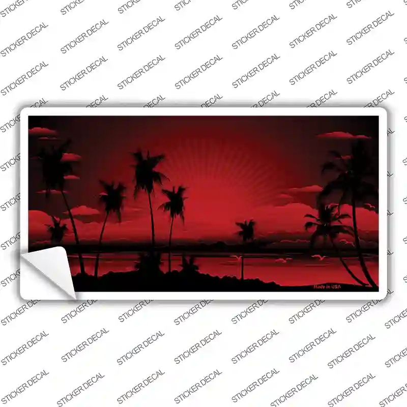 LP-7872s-S 3 x 1.5 in. Sunset Red Novelty Sticker Decal - Small