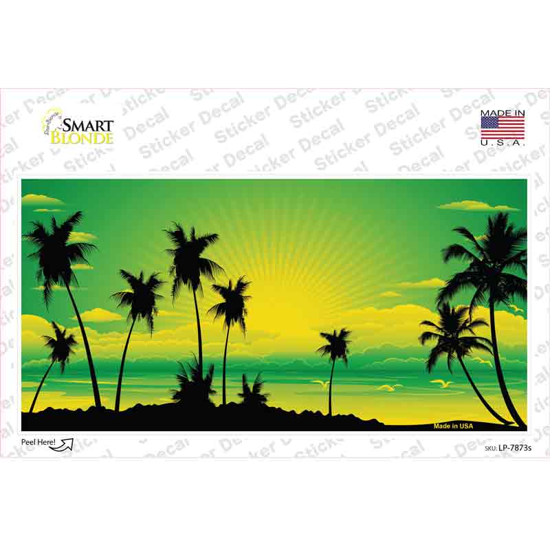 LP-7873s-M 6 x 3 in. Sunset Yellow Green Novelty Sticker Decal - Medium