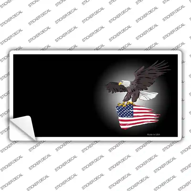 LP-7874s-S 3 x 1.5 in. Eagle Flag Offset Novelty Sticker Decal - Small