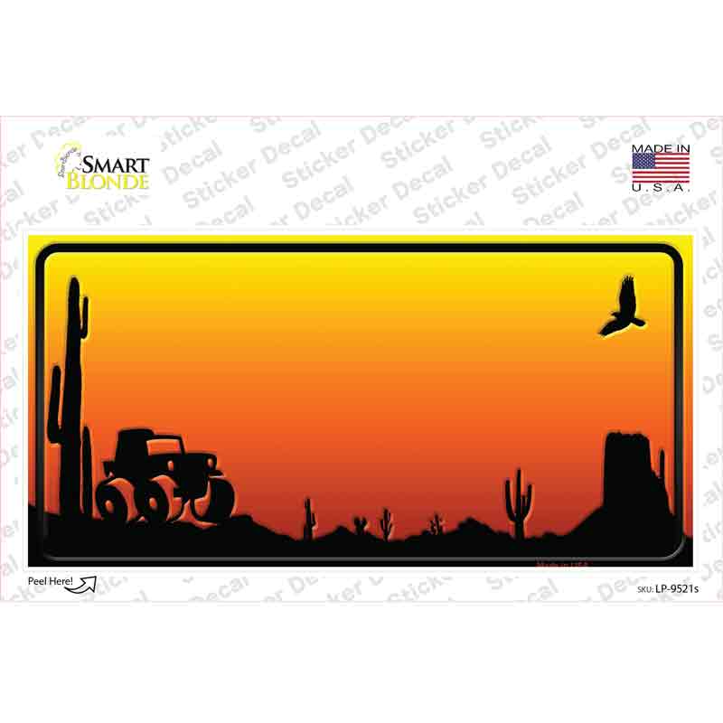 LP-9521s-M 6 x 3 in. Jeep Blank Scenic Novelty Sticker Decal - Medium