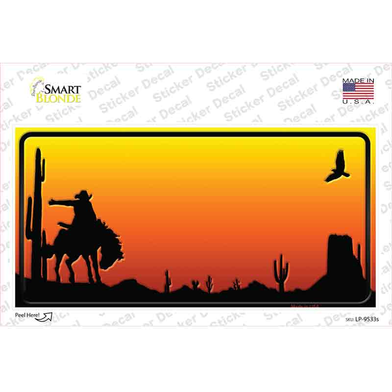 LP-9533s-M 6 x 3 in. Rodeo Blank Scenic Novelty Sticker Decal - Medium