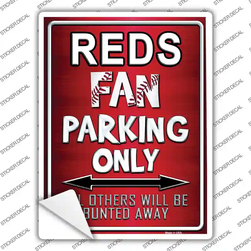 P-233s-S 3 x 2.2 in. Reds Novelty Rectangle Sticker Decal - Small
