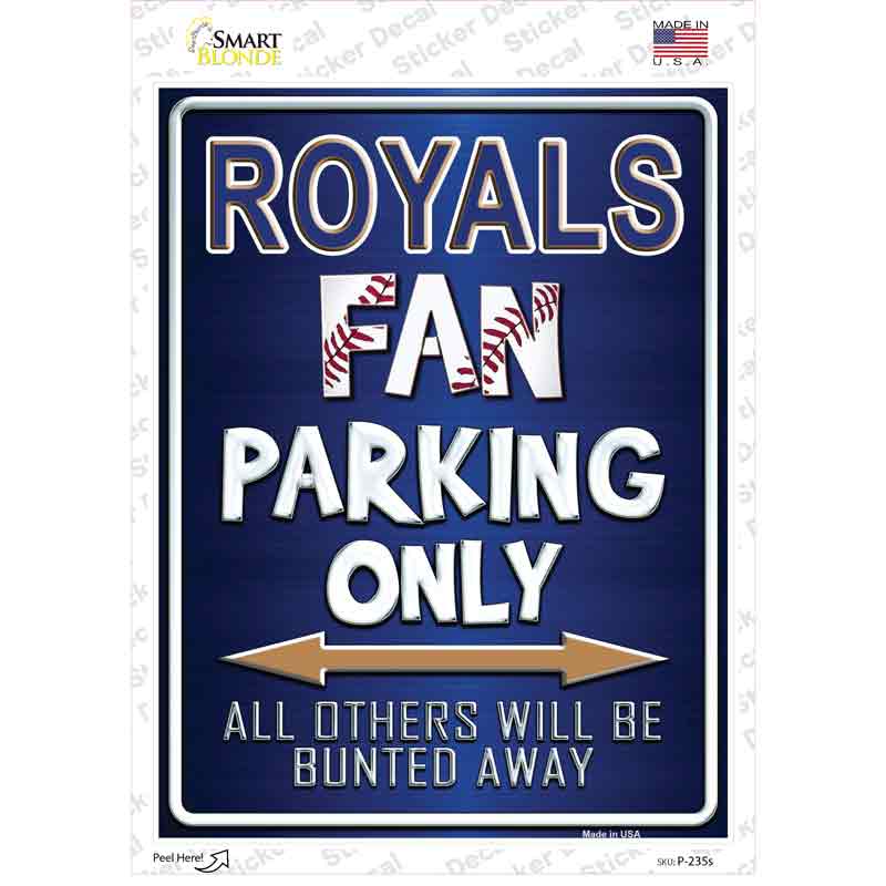 P-235s-M 6 x 4.5 in. Royals Novelty Rectangle Sticker Decal - Medium