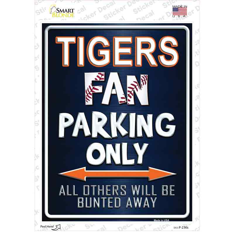 P-236s-M 6 x 4.5 in. Tigers Novelty Rectangle Sticker Decal - Medium