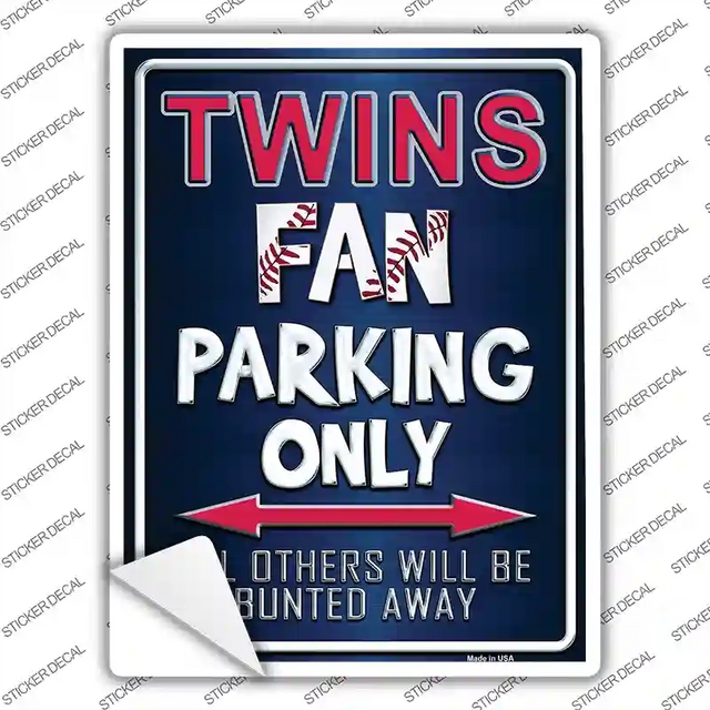 P-237s-L 9 x 6.7 in. Twins Novelty Rectangle Sticker Decal - Large