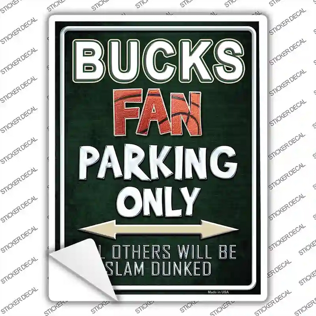 P-241s-L 9 x 6.7 in. Bucks Novelty Rectangle Sticker Decal - Large