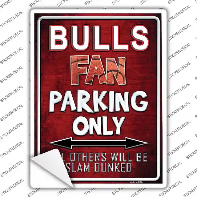 P-242s-XL 12 x 9 in. Bulls Novelty Rectangle Sticker Decal - Extra Large