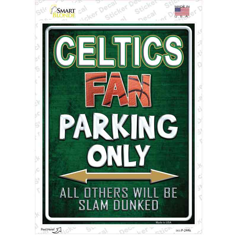 P-244s-M 6 x 4.5 in. Celtics Novelty Rectangle Sticker Decal - Medium
