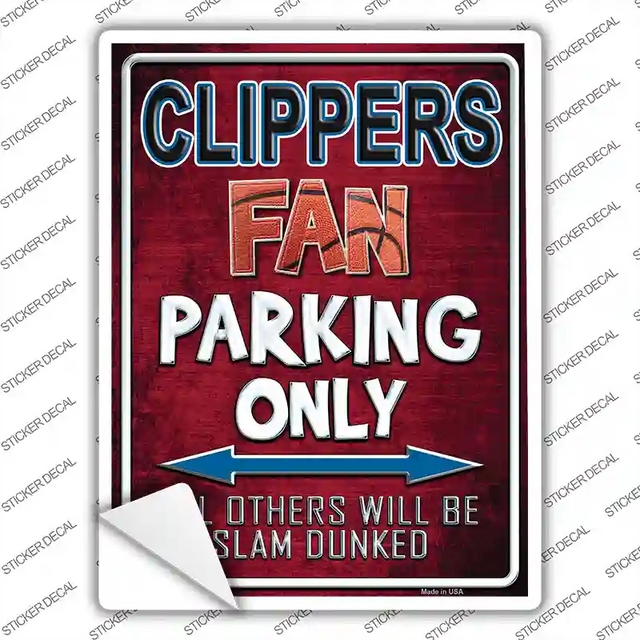 P-245s-L 9 x 6.7 in. Clippers Novelty Rectangle Sticker Decal - Large