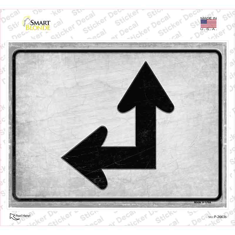 P-2663s-M 6 x 4.5 in. Left & Up Arrow Novelty Rectangle Sticker Decal - Medium