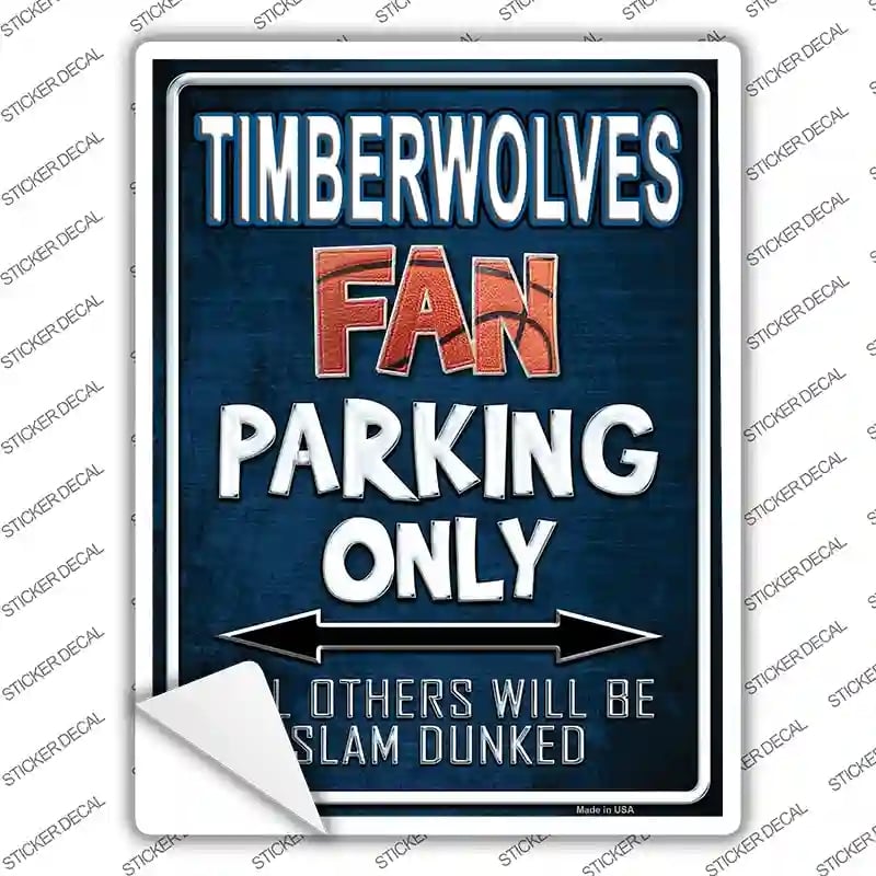 P-266s-S 3 x 2.2 in. Timberwolves Novelty Rectangle Sticker Decal - Small