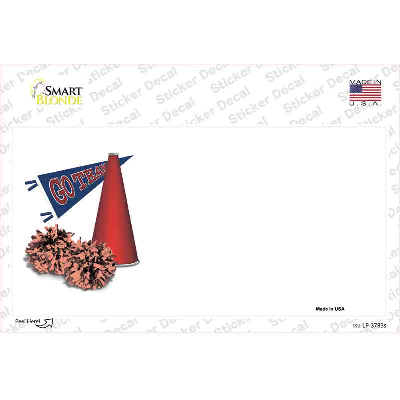 LP-3783s-M 6 x 3 in. Pom & Cheer Offset Novelty Sticker Decal - Medium