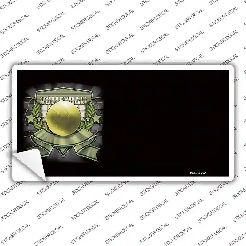 LP-3796s-S 3 x 1.5 in. Volleyball Banner Offset Novelty Sticker Decal - Small