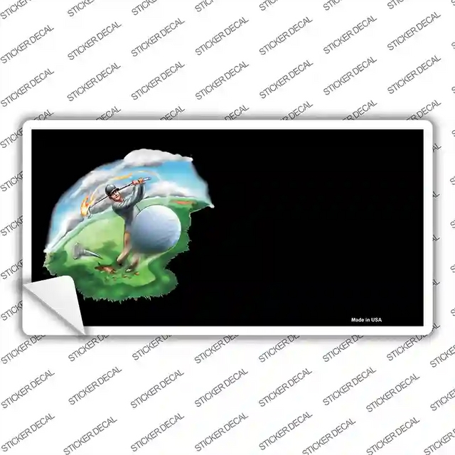 LP-3798s-XL 12 x 6 in. Golfer Golf Ball Offset Novelty Sticker Decal - Extra Large