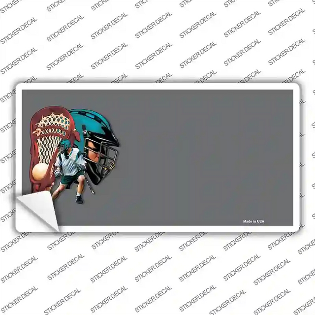 LP-3799s-XL 12 x 6 in. Lacrosse Offset Novelty Sticker Decal - Extra Large
