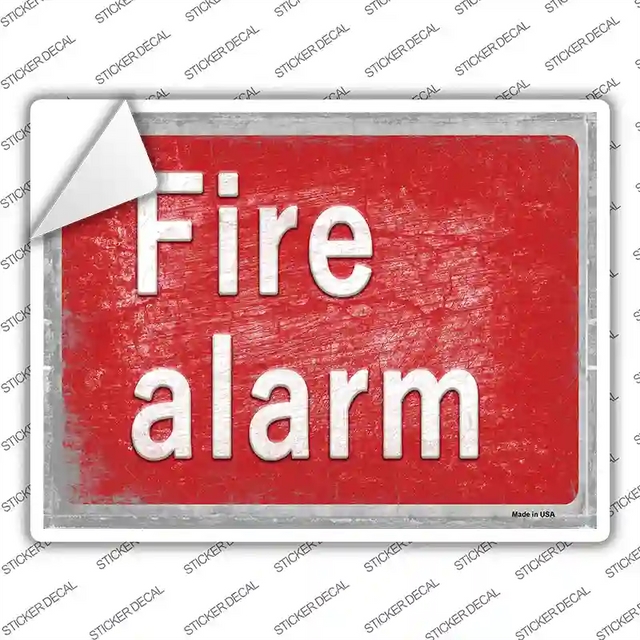 P-2714s-XL 12 x 9 in. Fire Alarm Novelty Rectangle Sticker Decal - Extra Large
