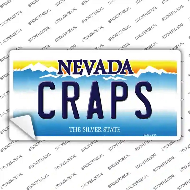 LP-9552s-XL 12 x 6 in. Craps Nevada Novelty Sticker Decal - Extra Large
