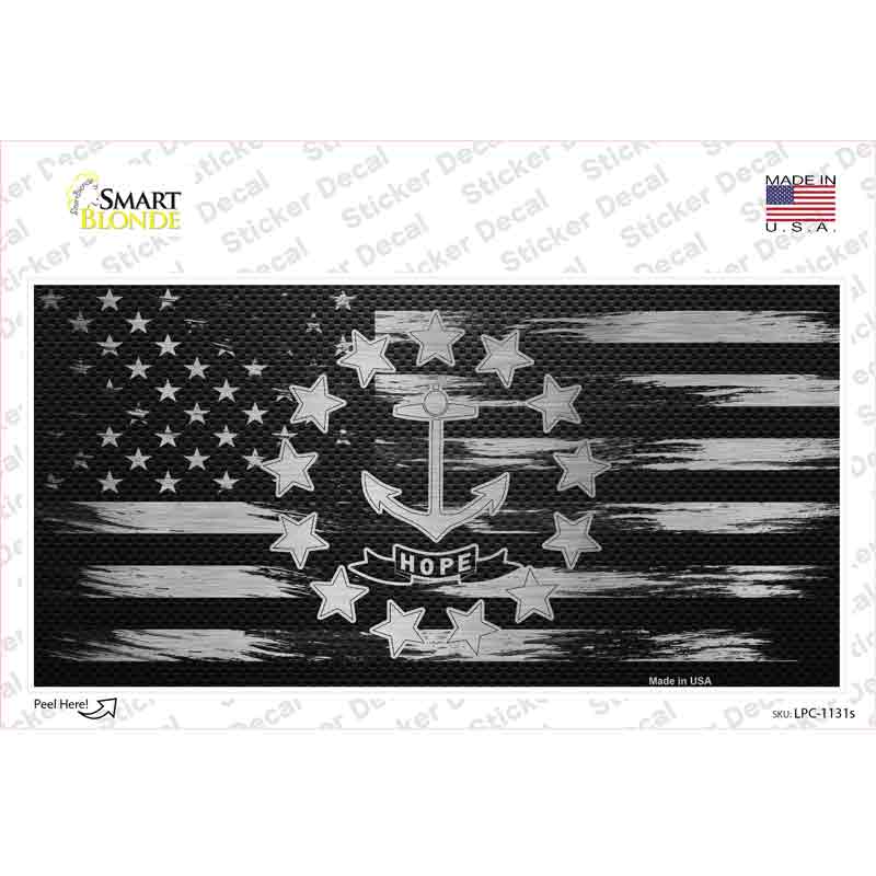 LPC-1131s-M 6 x 3 in. Rhode Island Carbon Fiber Novelty Sticker Decal - Medium