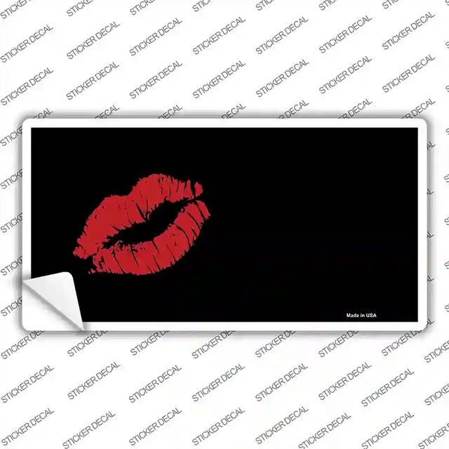 LP-3857s-L 9 x 4.5 in. Red Lips Offset Novelty Sticker Decal - Large