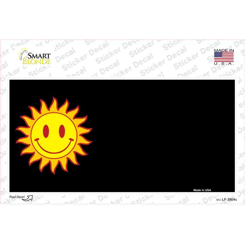 LP-3864s-M 6 x 3 in. Sun Smiley Offset Novelty Sticker Decal - Medium
