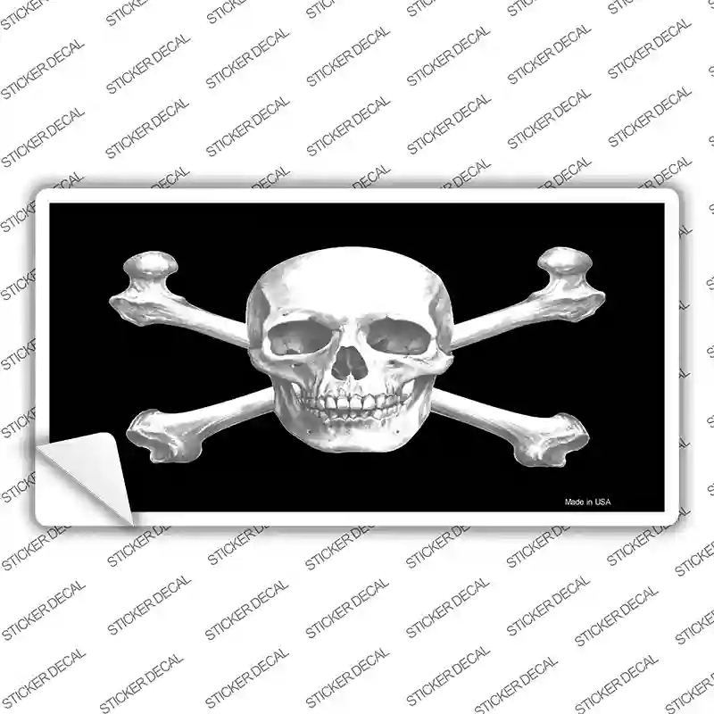 LP-412s-S 3 x 1.5 in. Skull & Cross Bones Novelty Sticker Decal - Small