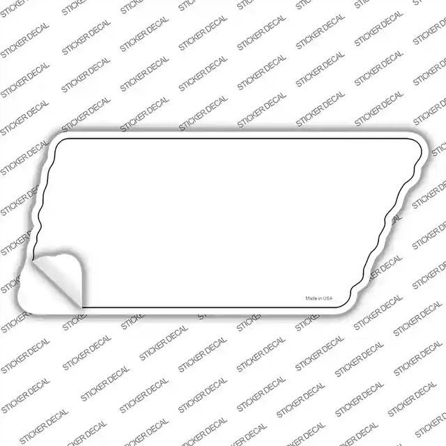 TN-001s-L 10.12 x 4.5 in. White Solid Novelty Tennessee Shape Sticker Decal - Large