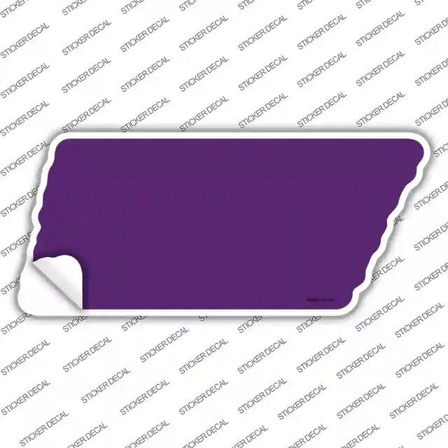 TN-009s-L 10.12 x 4.5 in. Purple Solid Novelty Tennessee Shape Sticker Decal - Large