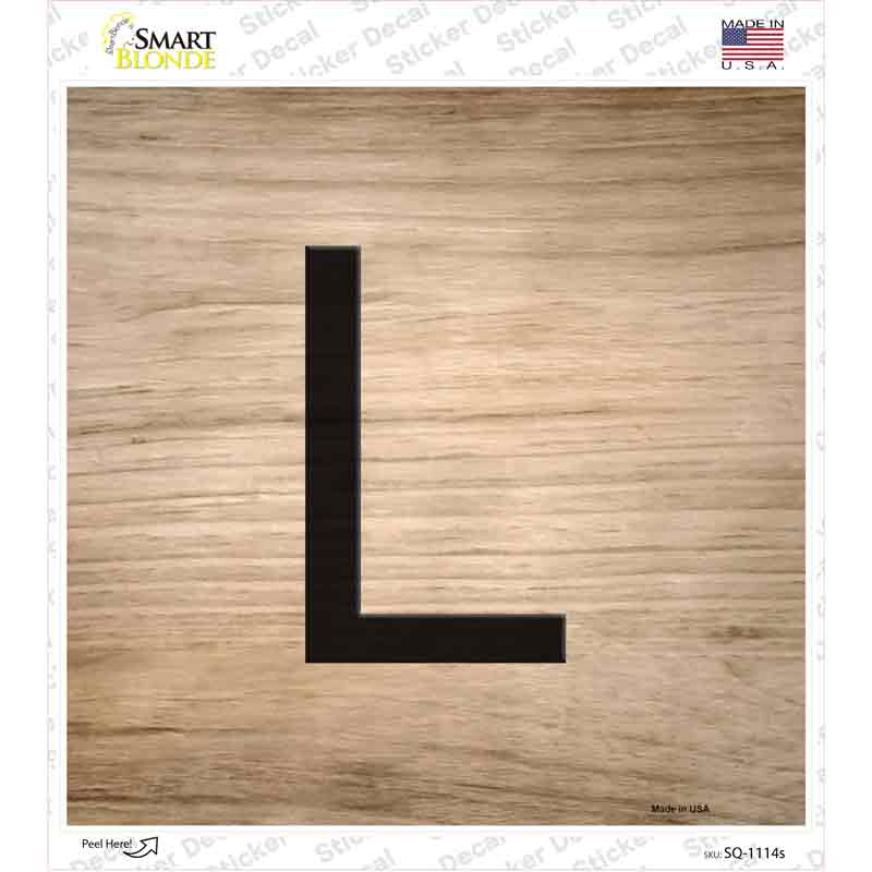 SQ-1114s-M 6 x 6 in. L Letter Tile Novelty Square Sticker Decal - Medium