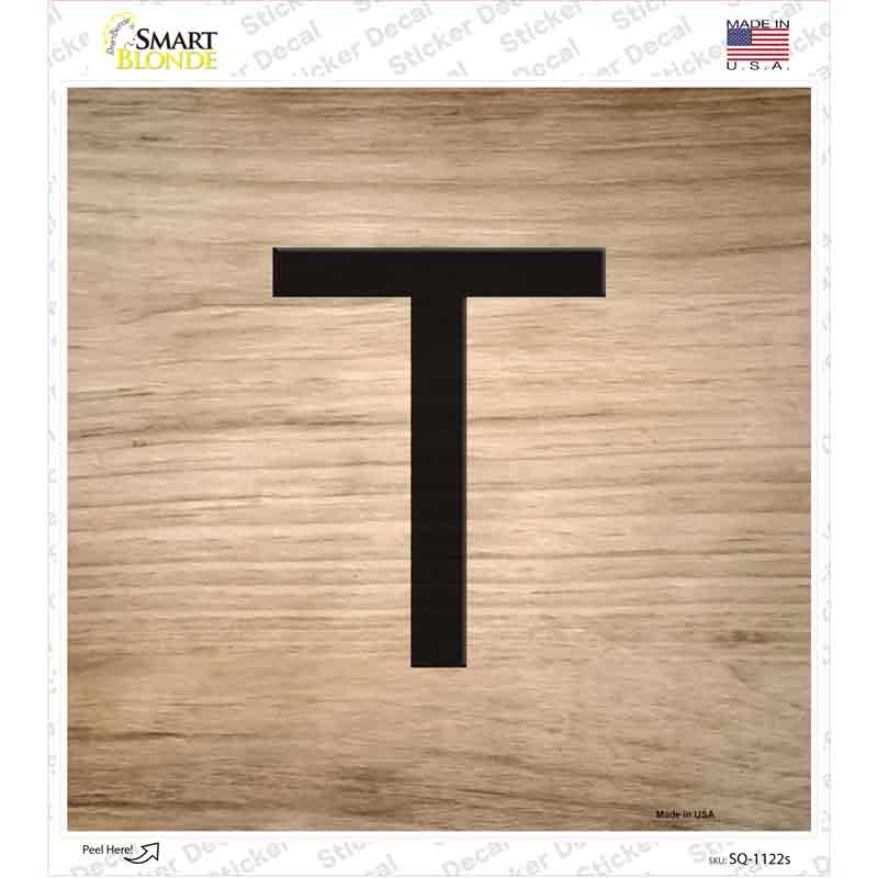 SQ-1122s-M 6 x 6 in. T Letter Tile Novelty Square Sticker Decal - Medium
