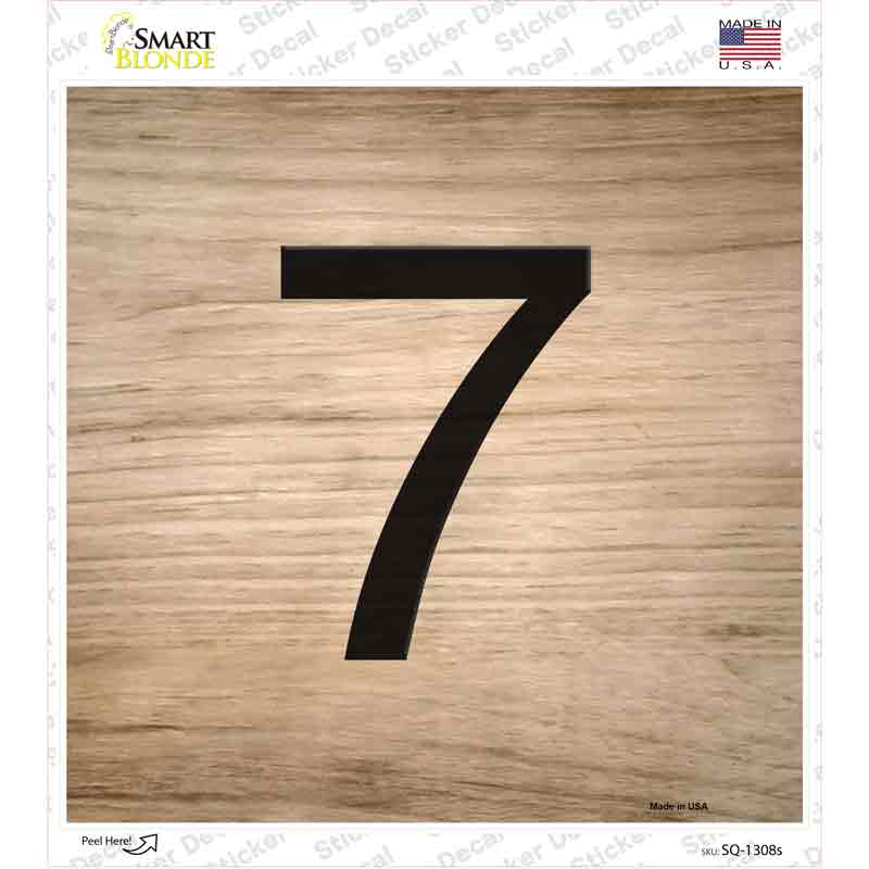 SQ-1308s-M 6 x 6 in. 7 Number Tiles Novelty Square Sticker Decal - Medium