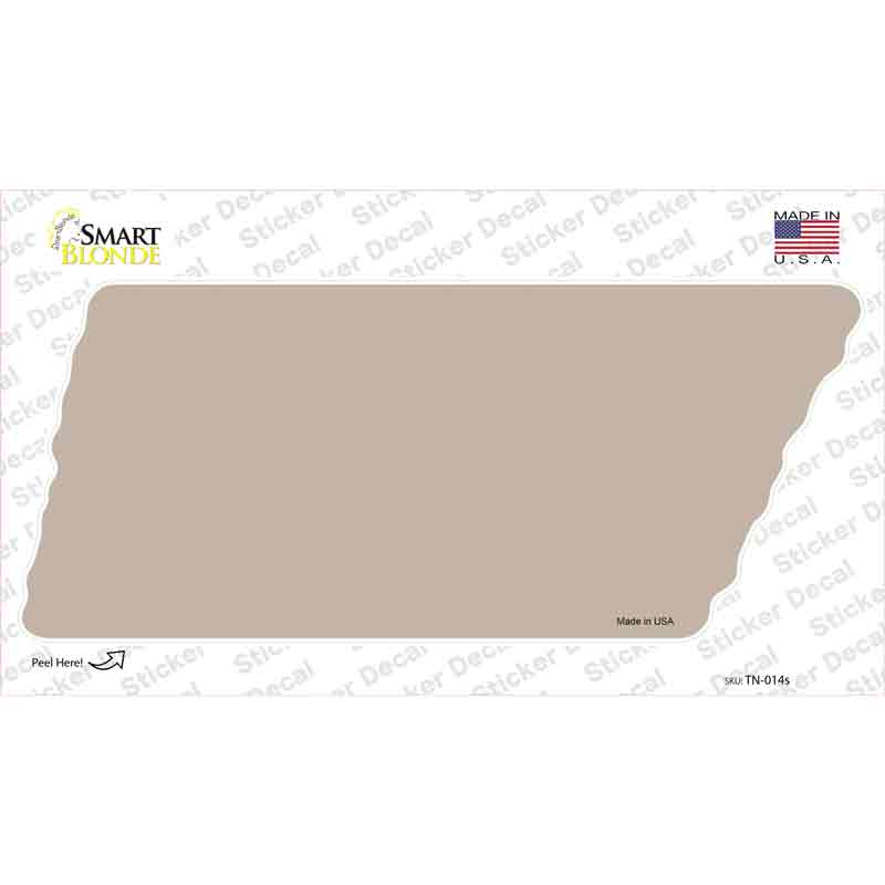 TN-014s-M 6.75 x 3 in. Tan Solid Novelty Tennessee Shape Sticker Decal - Medium