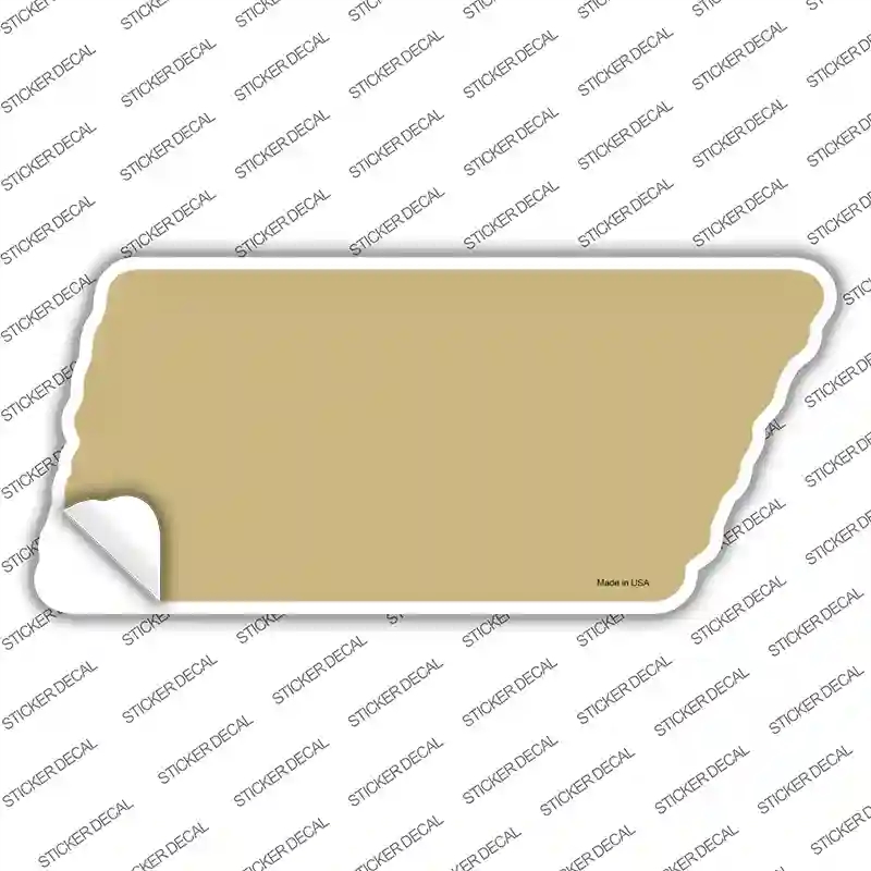 TN-015s-S 3.37 x 1.5 in. Gold Solid Novelty Tennessee Shape Sticker Decal - Small