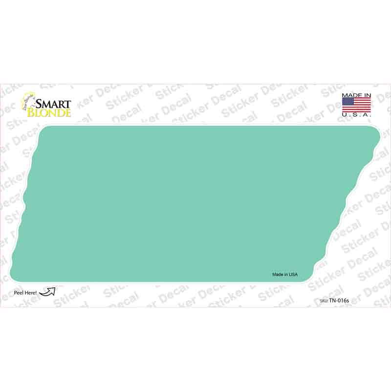 TN-016s-M 6.75 x 3 in. Mint Solid Novelty Tennessee Shape Sticker Decal - Medium