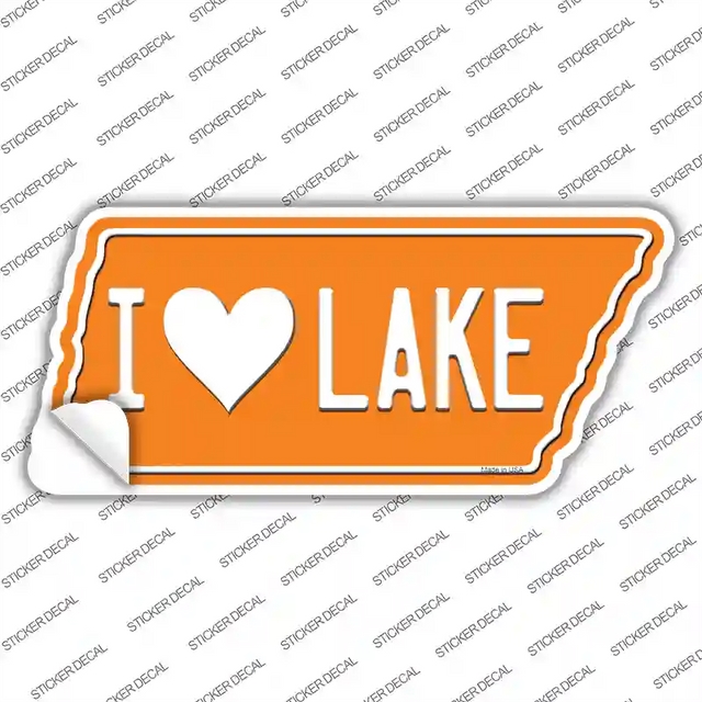 TN-074s-XL 13.5 x 6 in. I Love Lake Novelty Tennessee Shape Sticker Decal - Extra Large