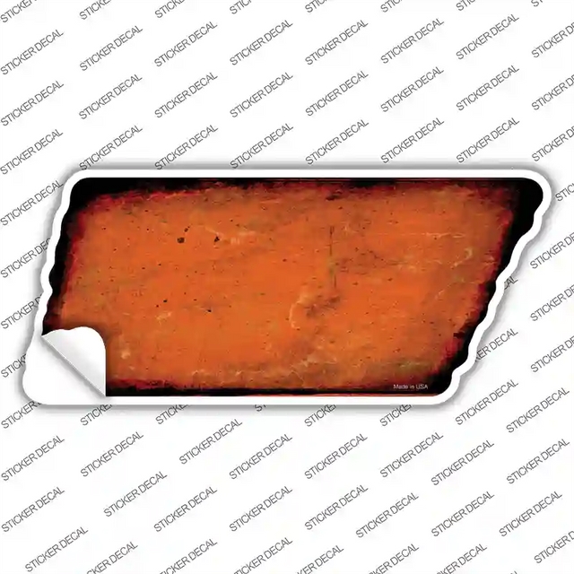 TN-106s-XL 13.5 x 6 in. Orange Solid Novelty Rusty Tennessee Shape Sticker Decal - Extra Large