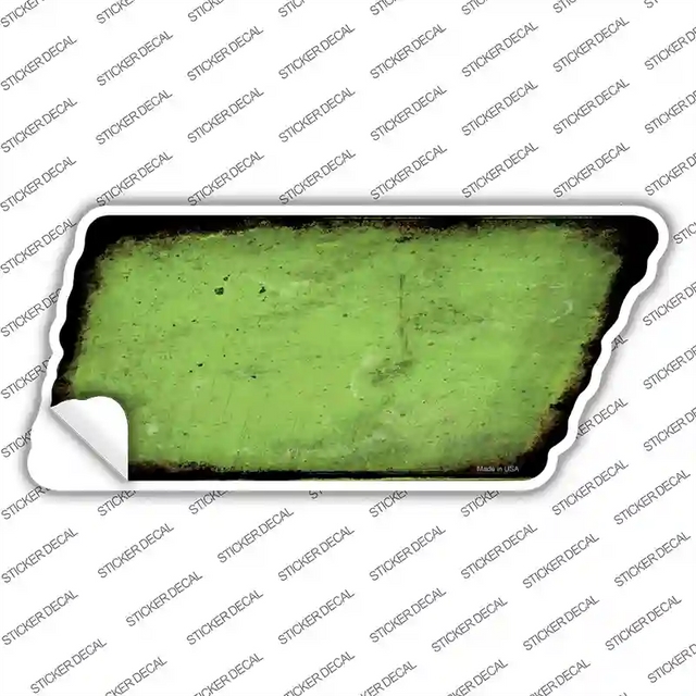TN-113s-XL 13.5 x 6 in. Lime Green Solid Novelty Rusty Tennessee Shape Sticker Decal - Extra Large