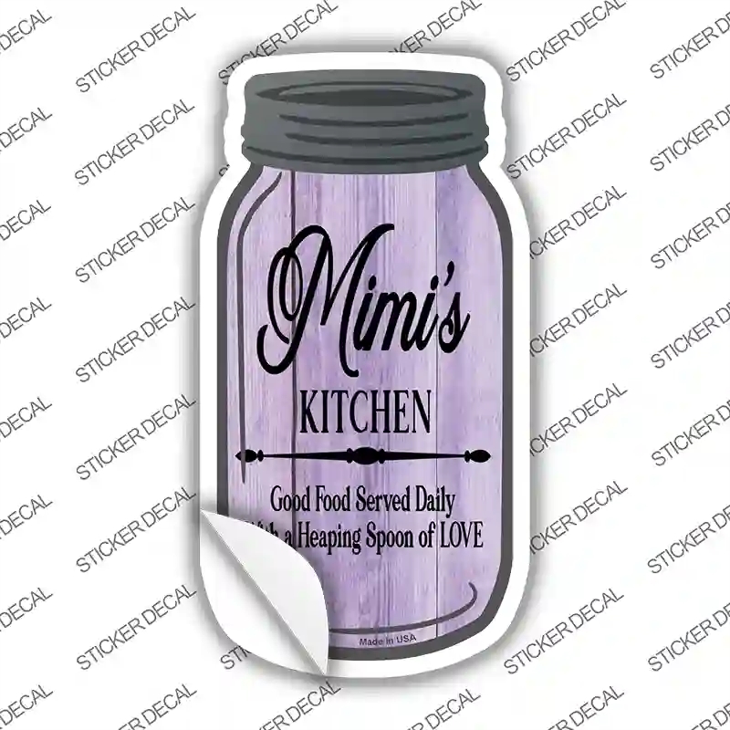 MJ-138s-S 4 x 2 in. Mimis Kitchen Love Novelty Mason Jar Sticker Decal - Small