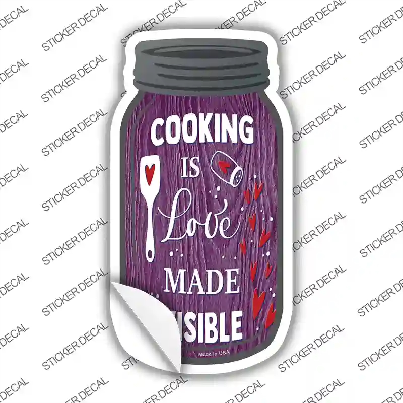 MJ-173s-S 4 x 2 in. Cooking Visible Love Novelty Mason Jar Sticker Decal - Small