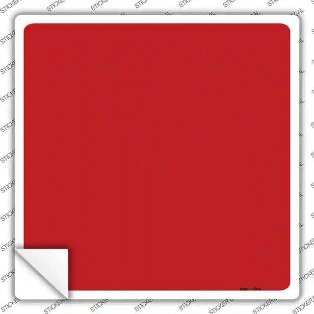SQ-007s-XL 12 x 12 in. Red Solid Novelty Square Sticker Decal - Extra Large