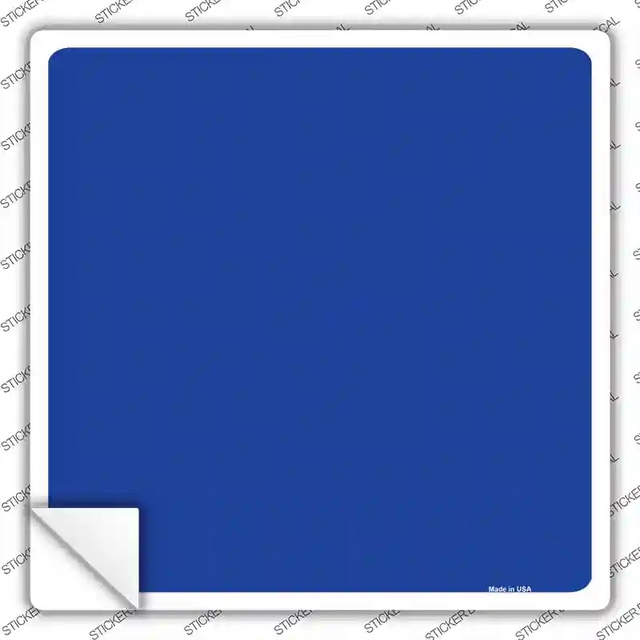 SQ-016s-XL 12 x 12 in. Blue Solid Novelty Square Sticker Decal - Extra Large