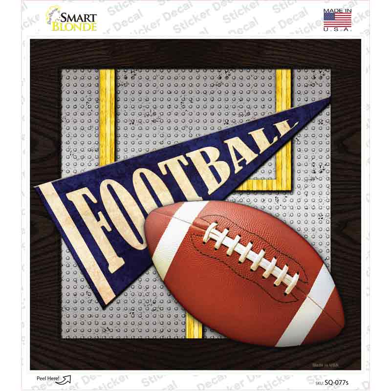 SQ-077s-M 6 x 6 in. Football Novelty Square Sticker Decal - Medium