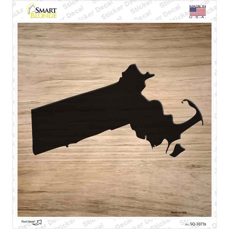 SQ-1073s-M 6 x 6 in. Massachusetts Shape Letter Tile Novelty Square Sticker Decal - Medium