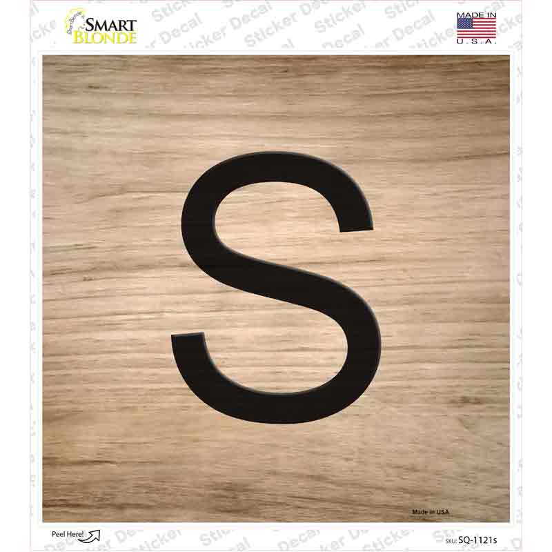 SQ-1121s-M 6 x 6 in. S Letter Tile Novelty Square Sticker Decal - Medium